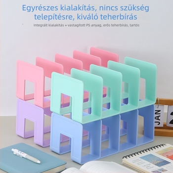 Morandi akril asztali könyv- és irattartó, többszintű átlátszó tartó, élelmiszer-minőségű anyag, 4 rekesz