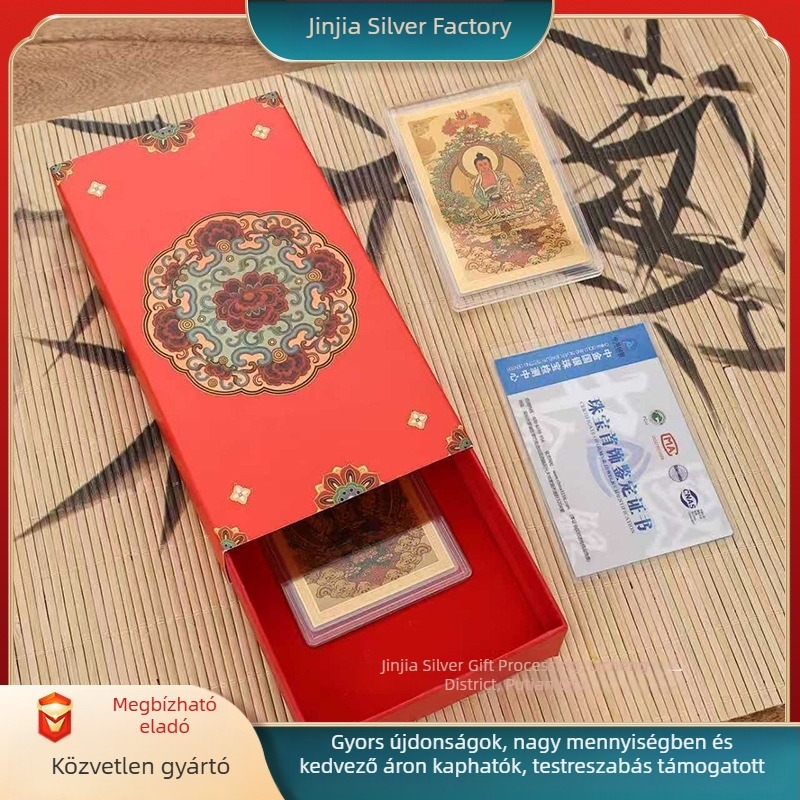 Tiszta arany 999 – nyolc védő istenség Buddha szobor telefonhoz, színes Thangka, aranykártya
