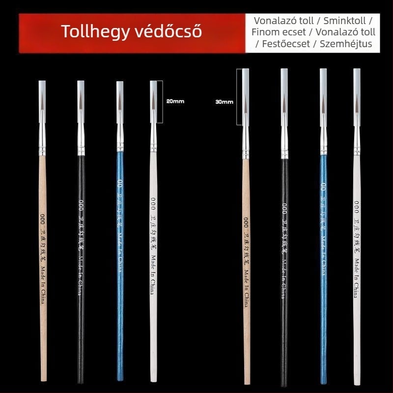 Műanyag védősapka a szemhéj- és szemöldök ecsetek, valamint a körömdíszítő ecsetek hegyeinek védelmére
