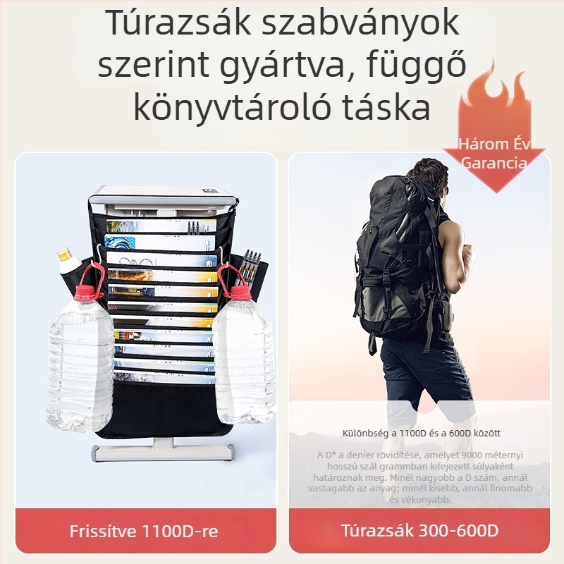 Iskolai asztalra akasztható könyvtáska – rendező és könyvállvány tanulóknak