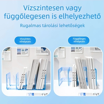 Átlátszó könyvállvány vastagított íróasztal-partícióval, kollégiumi válaszfal és tárolóállvány
