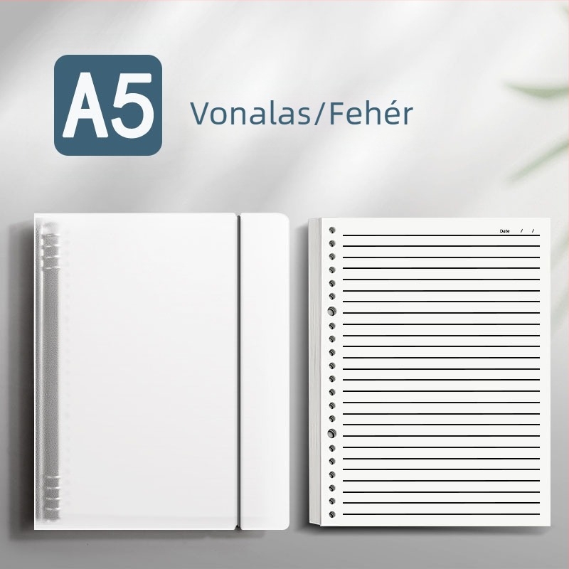 Oldható kötésű jegyzetfüzet, PP fedél, B5-ös vízszintes vonalas, A5 méret, több méretben