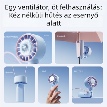 USB mini csendes ventilátor – kézben és az asztalon egyaránt használható, nyakba akasztható hordozható ventilátor beltéri és kültéri használatra