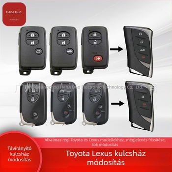 Távirányítós kulcsház Toyota/Lexus modellekhez: Prado, Camry, RAV4, ES – dupla slotos burkolat