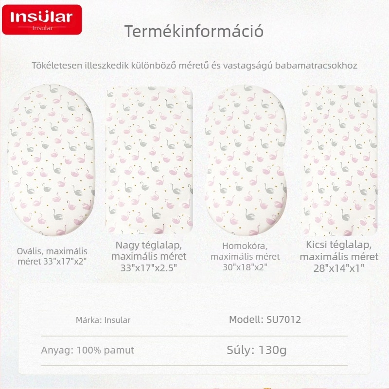 100% pamut baba bölcsőjéhez való lepedő, bőrbarát és légáteresztő, egész éves matracvédő, levehető és mosható
