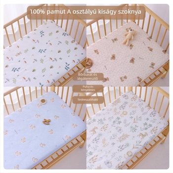 Baba- vagy bölcsője ágyneműhuzat készlet, 100% pamut, három darab, mintás állatos és virágos motívumok