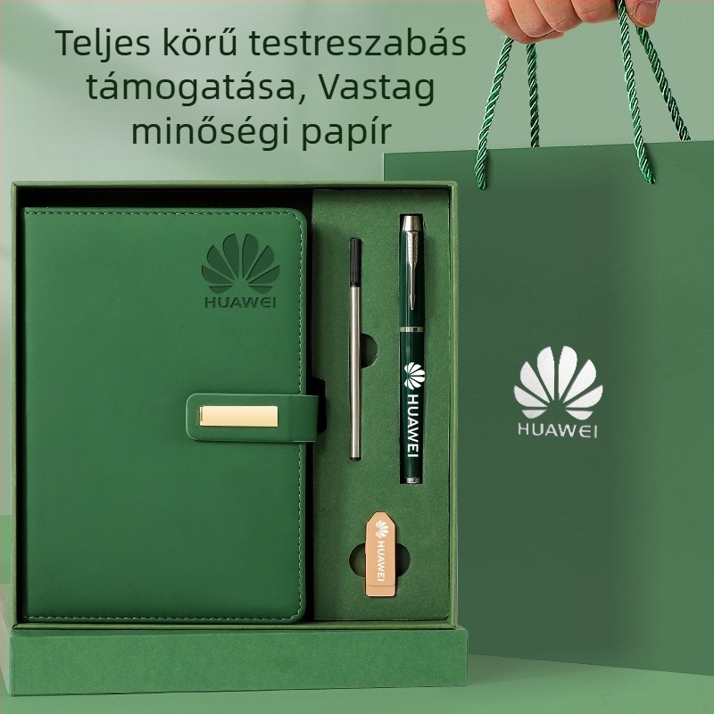 A5-ös bőrhatású üzleti notesz ajándékdoboz készlet testreszabható logóval, notesz és értekezleti jegyzőkönyv