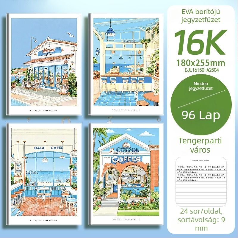 Diákkönyv EVA borítóval, B5/A5 méret, drótkötéses, 100–200 oldal, vastag, friss letisztult dizájn