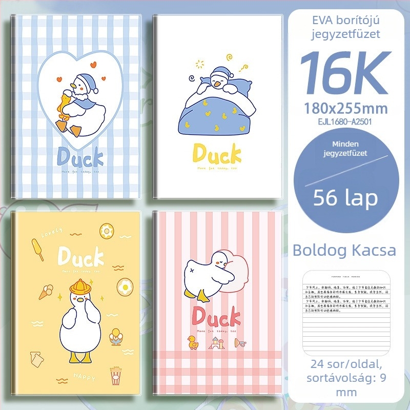 Diákkönyv EVA borítóval, B5/A5 méret, drótkötéses, 100–200 oldal, vastag, friss letisztult dizájn