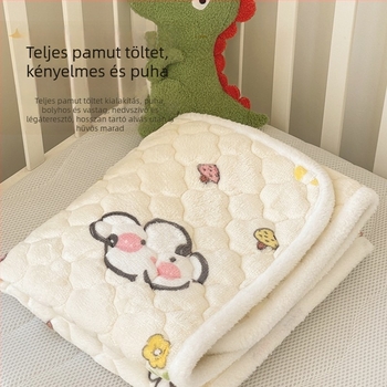 Tejbarna velúr matrac készlet babáknak és gyerekeknek korall fleece borítással, patchwork vékony takaró és lepedő
