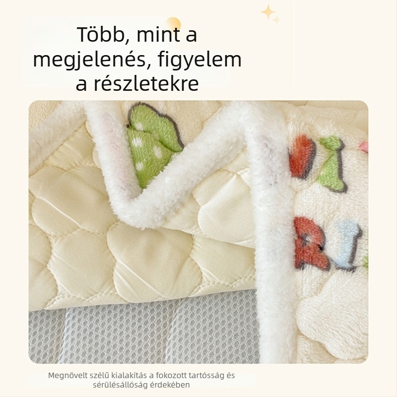 Tejbarna velúr matrac készlet babáknak és gyerekeknek korall fleece borítással, patchwork vékony takaró és lepedő