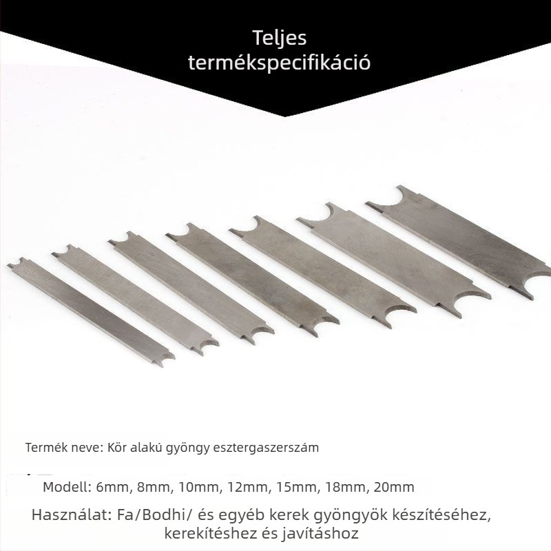 Faipari eszköz gömbölyű gyöngyök és buddhista gyöngyök készítéséhez, kézben tartható kétoldalú vágóeszköz