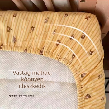 100% pamut babaágy lepedő, gumis rögzítésű, újszülötteknek, puha és bőrbarát