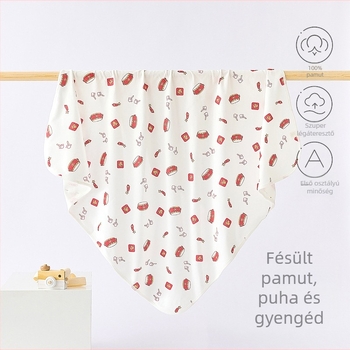 Újszülött összefogó pléd: vékony 100% pamut baba számára, tavasz-nyár
