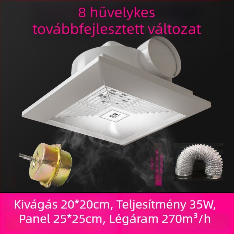 Fürdőszobai mennyezetre szerelt erős kivezetőventilátor gipszkartonos mennyezethez