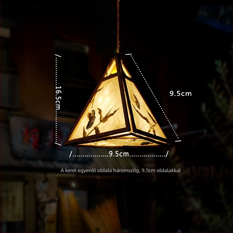Ősi stílusú papírlámpa virágos és fű motívummal – DIY kézműves készlet