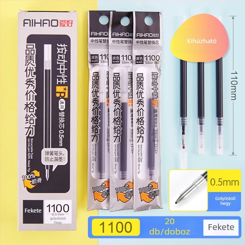 Hobby tollbetét víz alapú tinta, fekete tinta, kristálykék golyófej, diákoknak