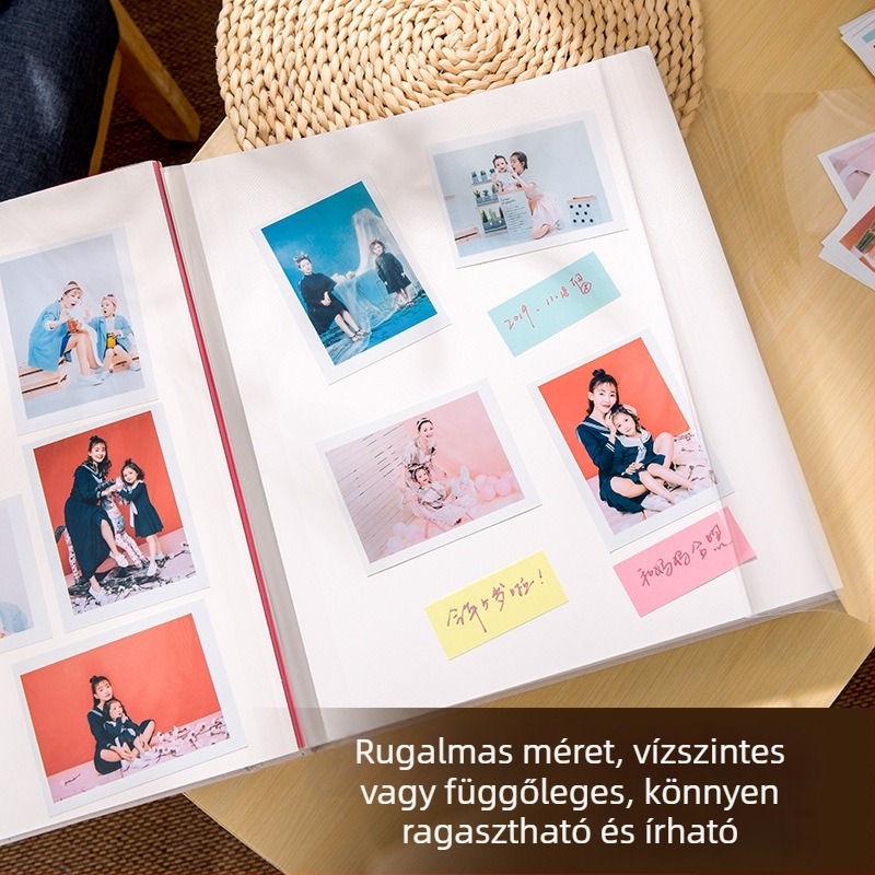 Textil fotóalbum broderiával, DIY album textil borítással, laminált fotókönyv család és pár számára – kreatív ajándék a Qixi fesztiválra