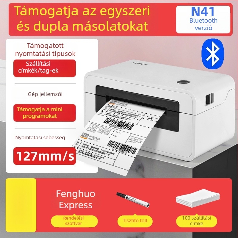 Hanyin N31 Bluetooth hordozható címkenyomtató, termikus vonalkód és elektronikus feladólevél