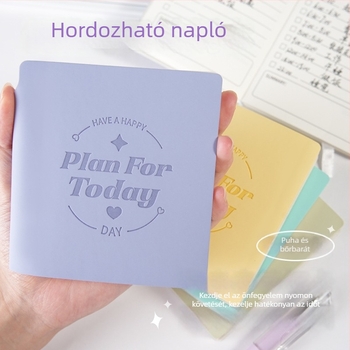 Kompakt utazási napló, hordozható mini napló diákoknak, koreai/japán stílusban.