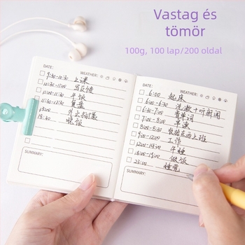 Kompakt utazási napló, hordozható mini napló diákoknak, koreai/japán stílusban.