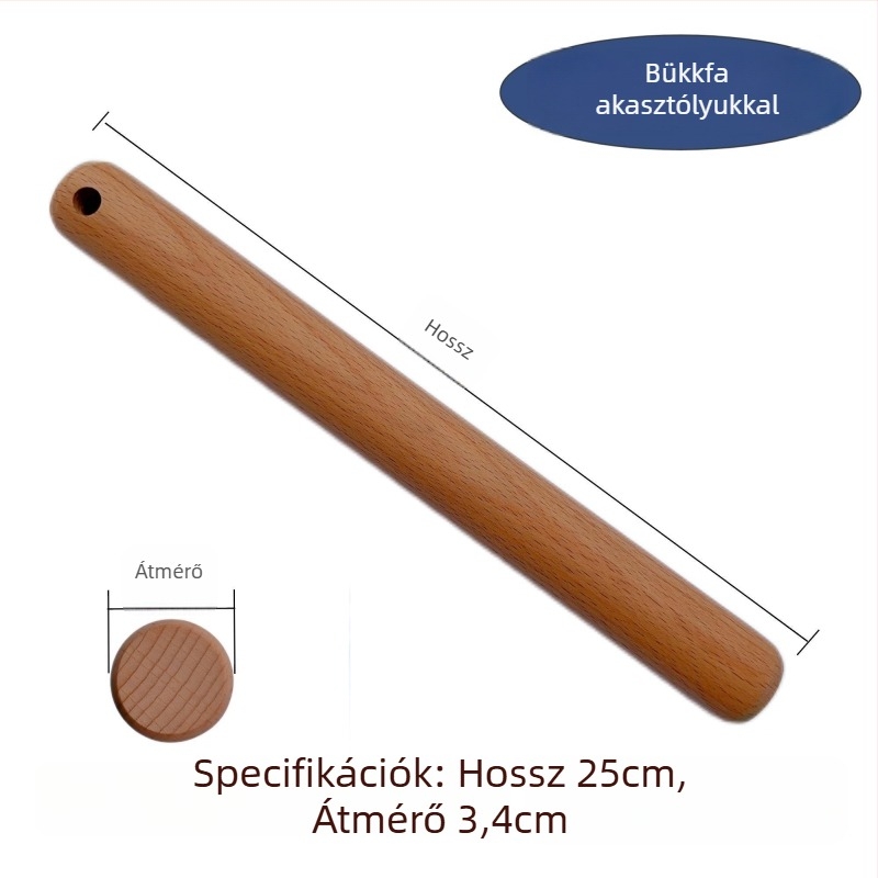 Bükkfa tésztaszrolló készlet, nagy és kicsi méretben, tapadásmentes, gyóza tészta és tészta készítéséhez