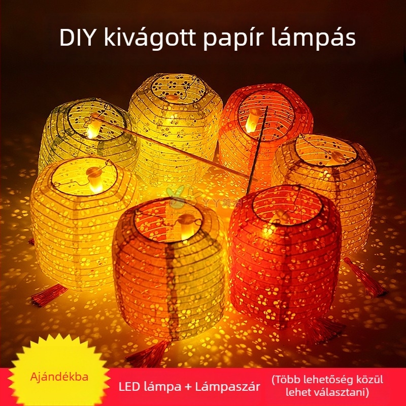 Újévi vetítőpapírlámpás – DIY lyukasztott mintázatú, hordozható fénylő lámpa gyerekeknek