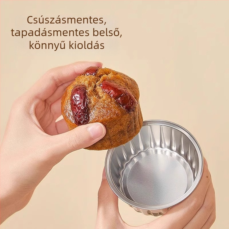 Ismételhető alumíniumfóliás sütőformák légsütőhöz és sütőhöz — kis tálak, poharak, formák süteményekhez és pudinghoz