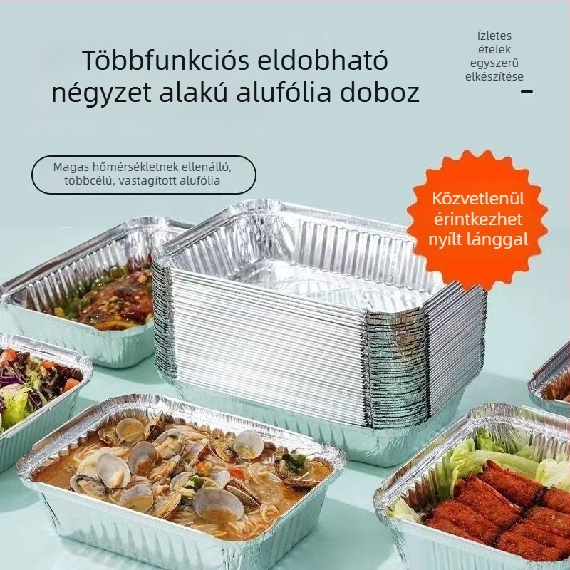 Légsütőhöz való alumíniumból készült tál — négyzet alakú sütőedény sütéshez és grillhez