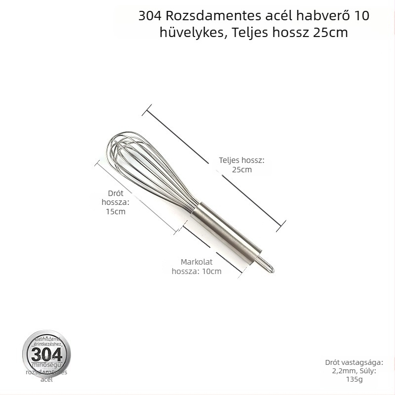 Kézi tojáshabosító, rozsdamentes acél 304/201, kompakt mini, háztartási használatra, félautomata