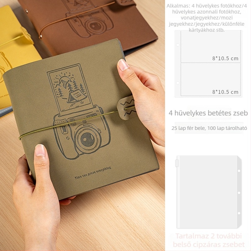 Polaroid-stílusú fotóalbum tárolásra, átlátszó album cserélhető oldalakkal, 50/100/150 oldal