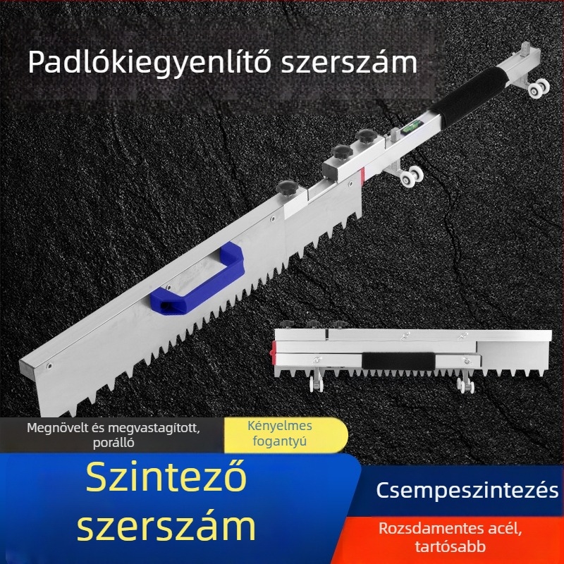 Padlóburkoló csempe egyengető eszköz, összecsukható segéd, automata homokszintező kapa