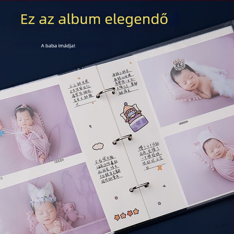 Írható beszúró oldalú fotóalbum, 5–6 hüvelyk, laminált, nagy kapacitású tároló, kézzel készített DIY emlékalbum