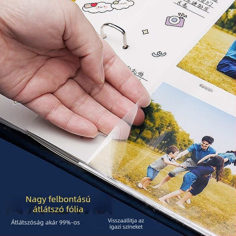 Írható beszúró oldalú fotóalbum, 5–6 hüvelyk, laminált, nagy kapacitású tároló, kézzel készített DIY emlékalbum