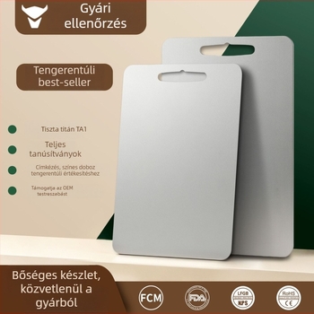 Kettős oldalú vágódeszka tiszta titánból, orvosi minőségű, penészmentes és antibakteriális.