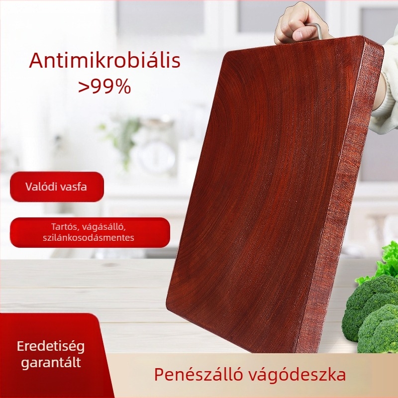 Vastag vasfa vágódeszka, penészálló és antibakteriális, tömörfa konyhai vágódeszka