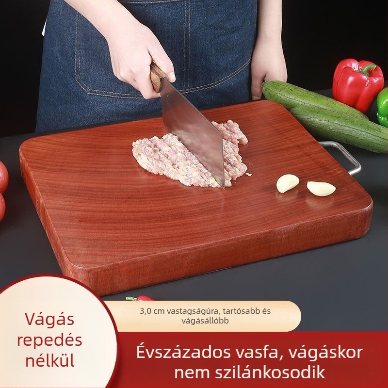 Vastag vasfa vágódeszka, penészálló és antibakteriális, tömörfa konyhai vágódeszka