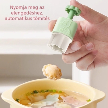 Rozsdamentes acél DIY wonton forma – bébiételhez, reliefes tésztagombóc formával, otthoni használatra