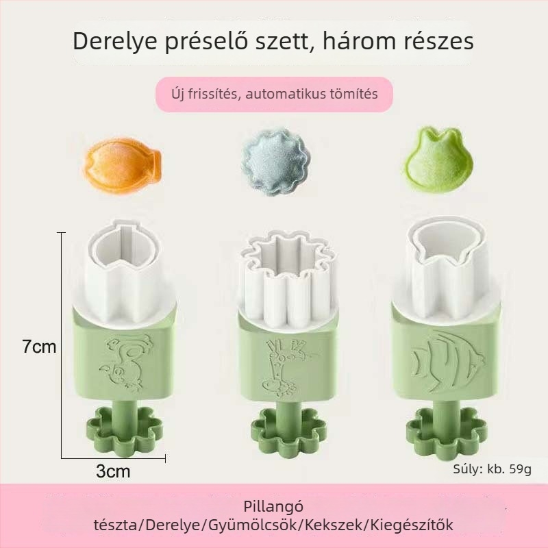 Rozsdamentes acél DIY wonton forma – bébiételhez, reliefes tésztagombóc formával, otthoni használatra
