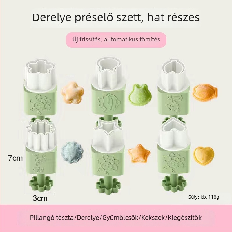 Rozsdamentes acél DIY wonton forma – bébiételhez, reliefes tésztagombóc formával, otthoni használatra