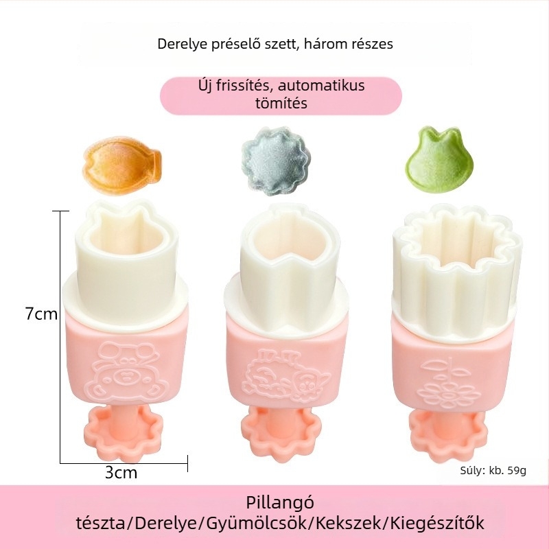 Rozsdamentes acél DIY wonton forma – bébiételhez, reliefes tésztagombóc formával, otthoni használatra