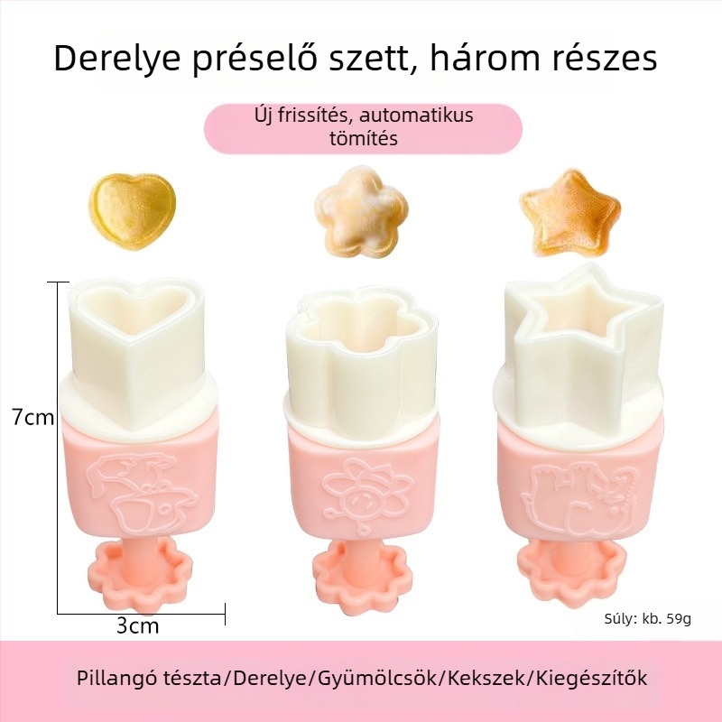 Rozsdamentes acél DIY wonton forma – bébiételhez, reliefes tésztagombóc formával, otthoni használatra