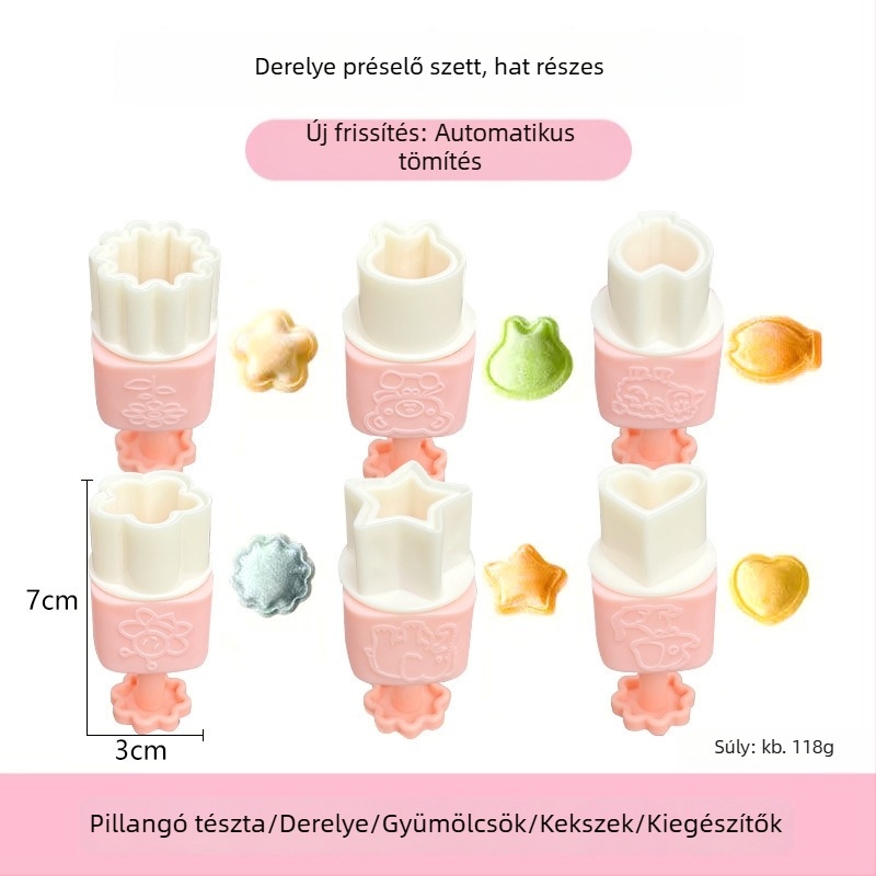Rozsdamentes acél DIY wonton forma – bébiételhez, reliefes tésztagombóc formával, otthoni használatra