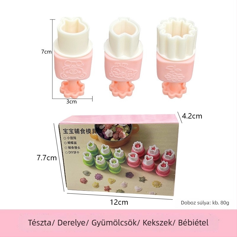 Rozsdamentes acél DIY wonton forma – bébiételhez, reliefes tésztagombóc formával, otthoni használatra