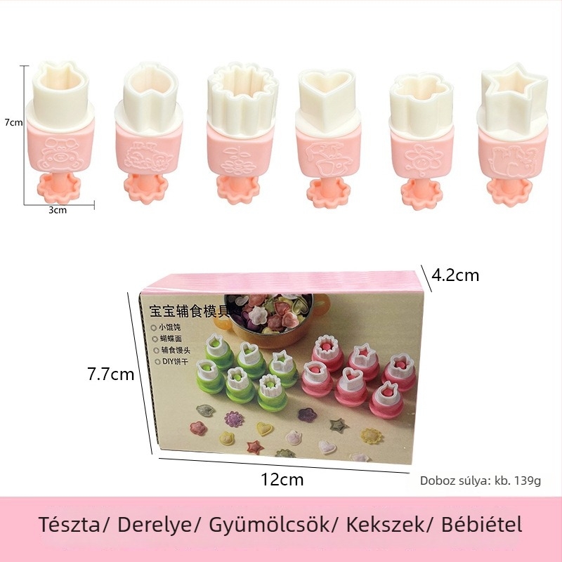 Rozsdamentes acél DIY wonton forma – bébiételhez, reliefes tésztagombóc formával, otthoni használatra