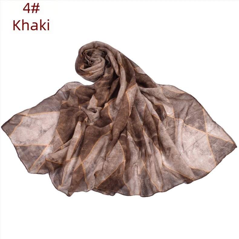 Koreai stílusú őszi-téli geometrikus mintás Bali fonal sál