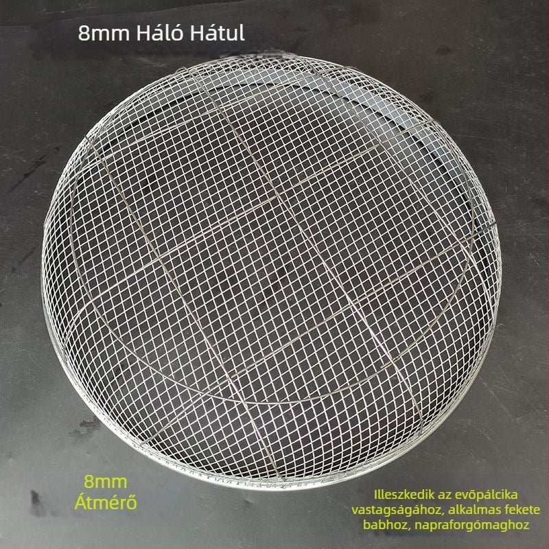 Homokhoz, kavicsokhoz, gabonához, szénhez és liszthez használható acélhálós szita