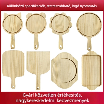 Tömörfa vágó- és tálalódeszka, többfunkciós: pizza, kenyér, steak, bárány és sushi