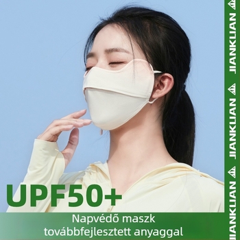 Női napvédő maszk UV‑védelmet UPF50+ nyújtó, szemvédelem, légáteresztő nylonból készült maszk fülkötőkkel, háromdimenziós dizájn