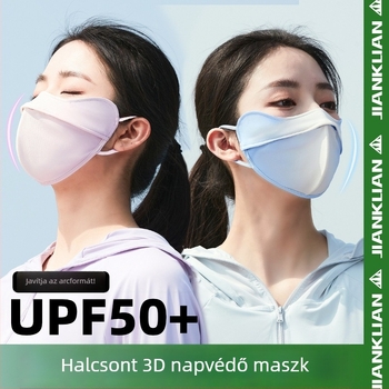 Női napvédő maszk UV‑védelmet UPF50+ nyújtó, szemvédelem, légáteresztő nylonból készült maszk fülkötőkkel, háromdimenziós dizájn